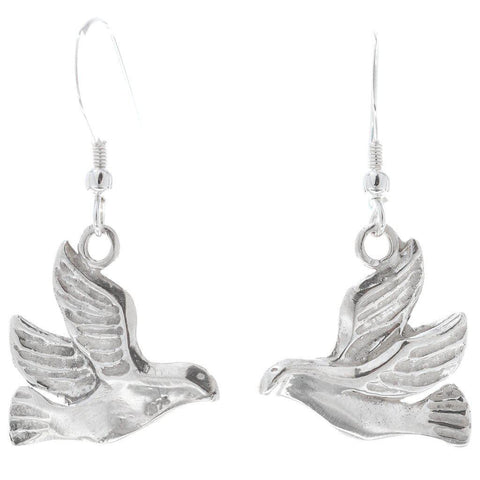 Silver Dove Dangle Earrings