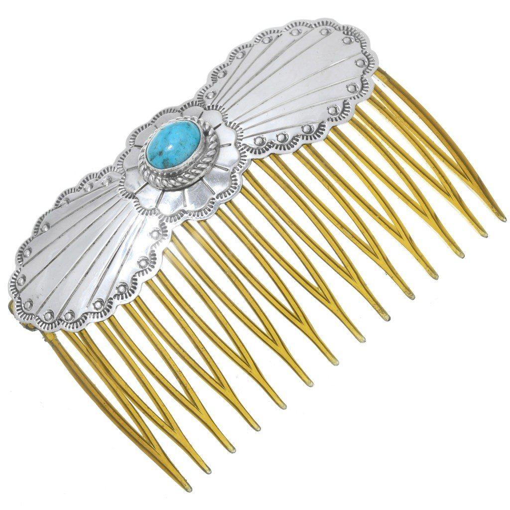 Turquoise Sterling Hair Barrette
