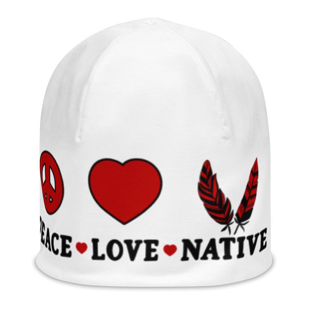 Peace * Love * Native Print Beanie