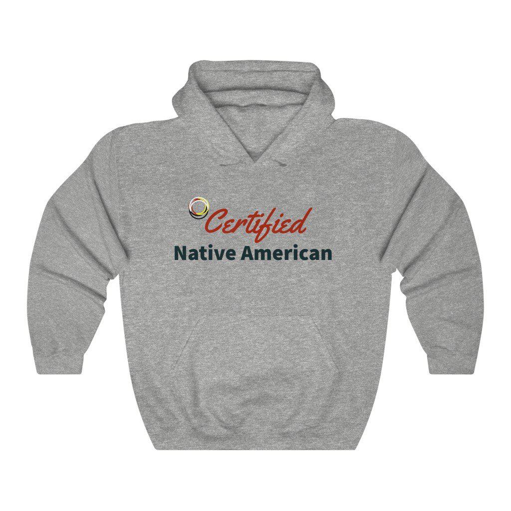 Certified Native American Hooded Sweatshirt - White Bison Native Art