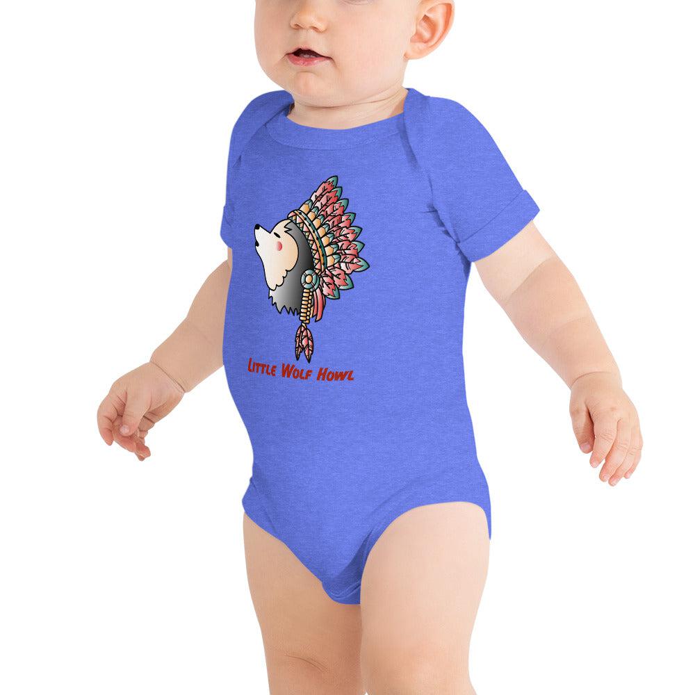 "Little Wolf Howl" Baby short sleeve one piece