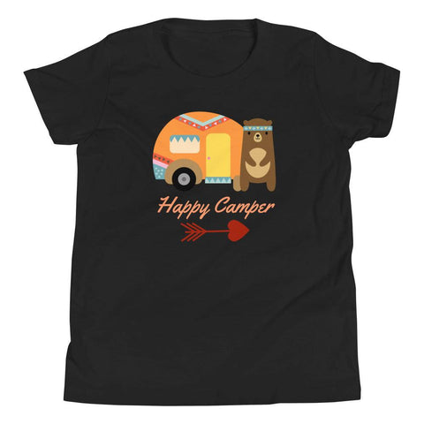 Happy Camper Youth Short Sleeve T-Shirt - White Bison Native Art
