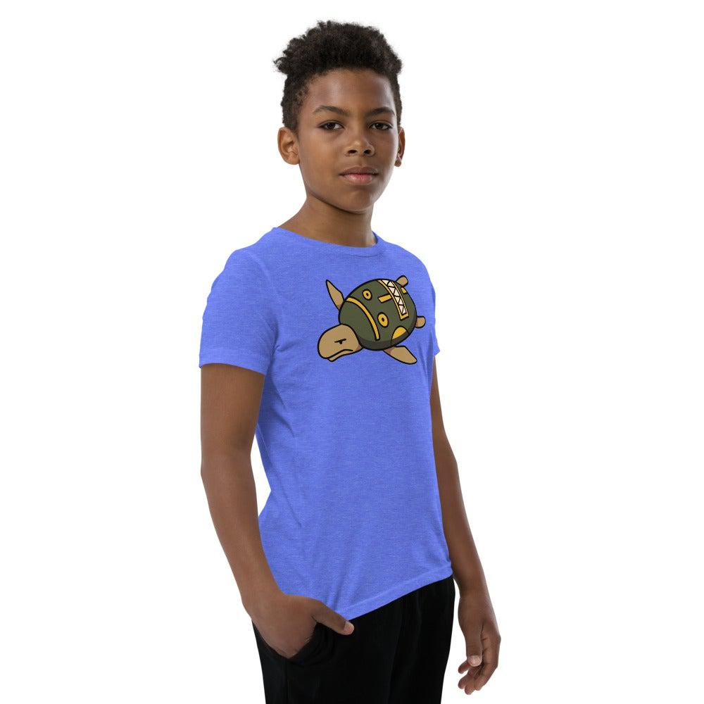 Tribal Turtle Youth Short Sleeve T-Shirt - White Bison Native Art