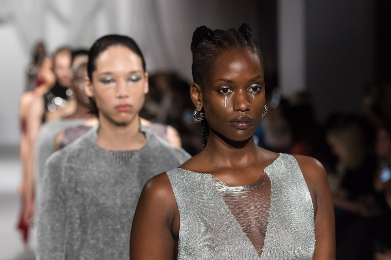 Models Cried Molten Silver Tears On The Runway At Chet Lo’s AW24 Show